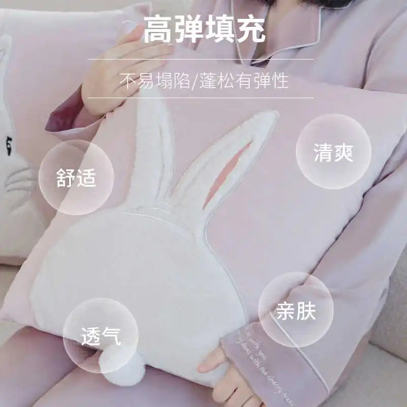 Cloud Bunny Textured Pillow Cover – 45 × 45 cm