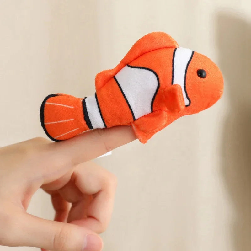 Cute Cartoon Animal Plush Hand Finger Puppet Toys Soft Mini Lifelike Parrot Peacock Shark Octopus Toys Funny Finger Game Props