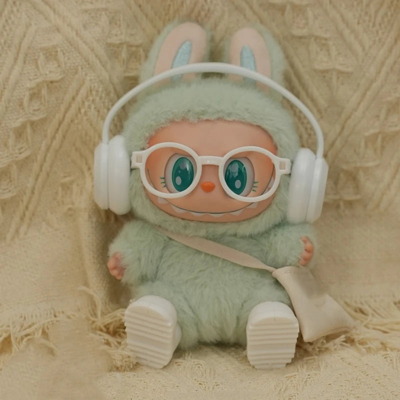 DIY accessories for labubu V1 V2 shoes without lenses glasses stylish plastic headphone set plush doll decoration birthday gift