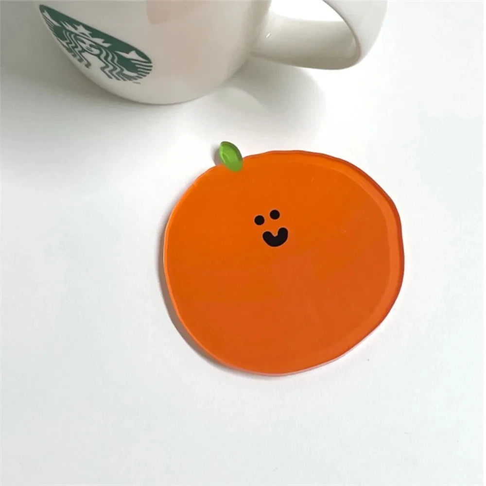 Playful Acrylic Drink Coaster, 8.5 × 8.7 cm Character Cup Mat in Six Designs for Coffee Tables, Desks and Cheerful Gifts