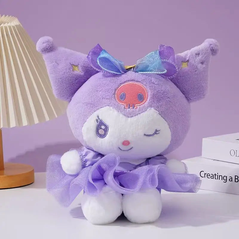 Sanrio Kuromi Plush Toy Cartoon Anime Melody Big Ear Dog Galaxy Supernova Series KT Cat Plush Toy Gift for Girlfriend's Birthday
