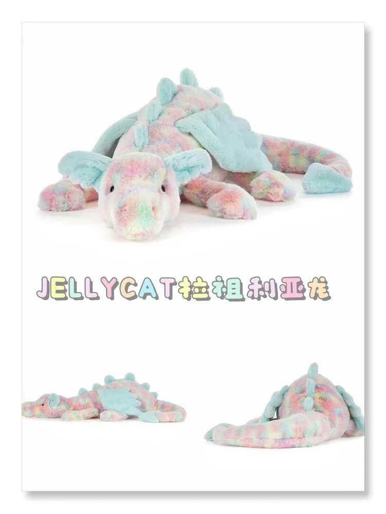 2025 New Rainbow Flying Dragon Plush Toy - 66cm/88cm Soft Stuffed Animal, Colorful Winged Dragon for Kids &amp; Adults, Cozy Cuddly Companion”
