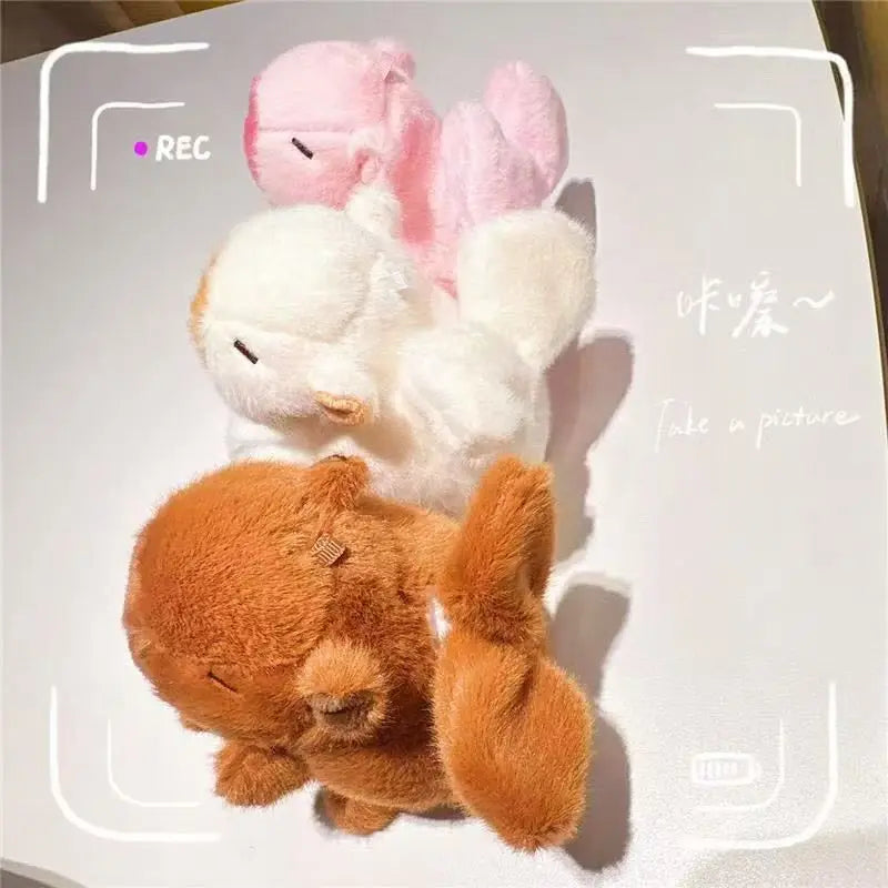 Capybara Plush Snap Bracelet With Pullable Wings Vibrating Keychain Kawaii Animal Toy For Bags Wholesale Cute Gift For Friends