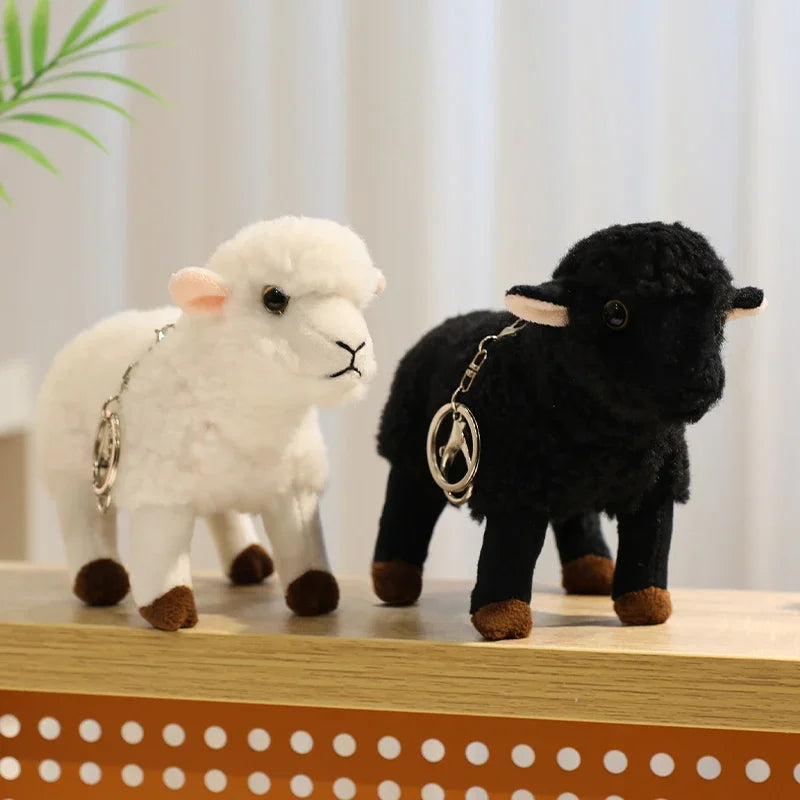 Hot Sale Realistic Sheep Plush Toys Soft Stuffed Standing Sheep Doll Pendants Cute Delicate Keychian Pendants Bags Decor