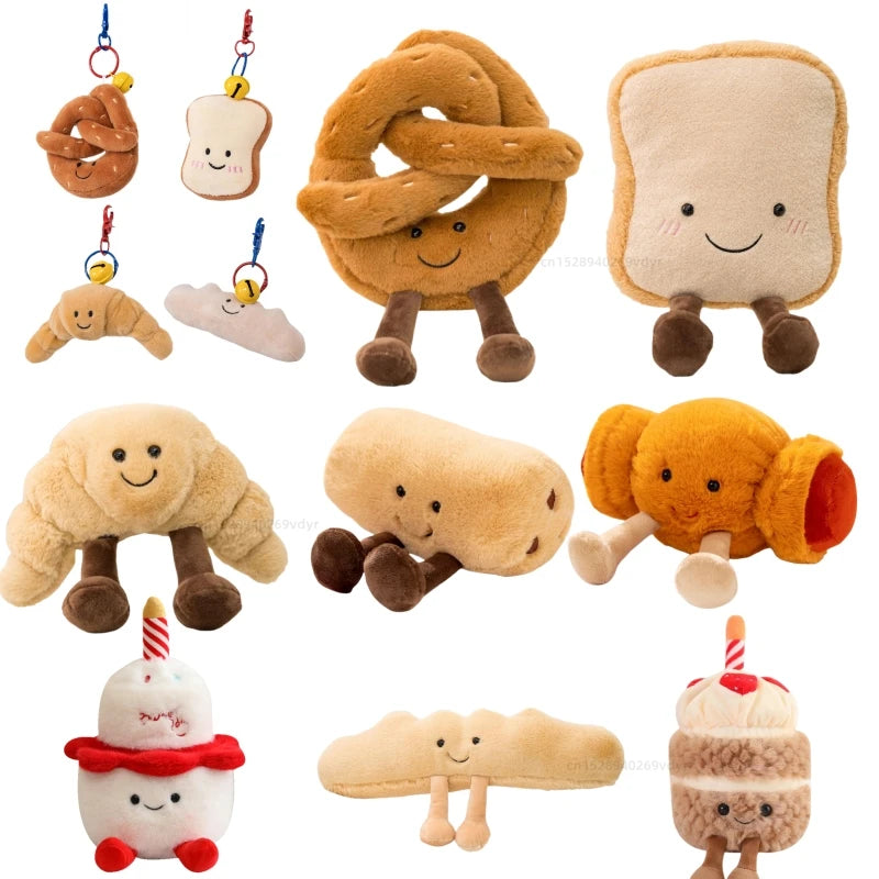 New Cartoon Egg Stuffed Toy Expression Food Bread Toast Series Breakfast Doll Fun Decoration Pillow Baby Comfort Doll Xmas Gifts