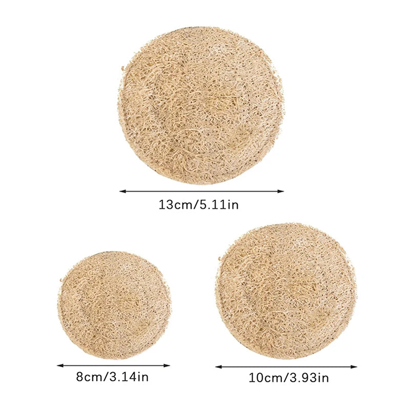 Natural Loofah Fiber Tea Mat, Round Cup and Teapot Pad in Single or Double Layer Styles for Calm Tea Tables