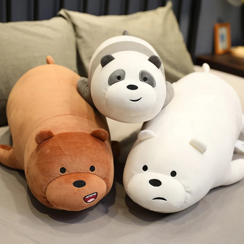 Original The Bare Bears Plush Toys Grizzly Panda Ice Bear Stuffed Doll Kawaii We Bare Bears Plush Peluche Bedside Cushion Gift