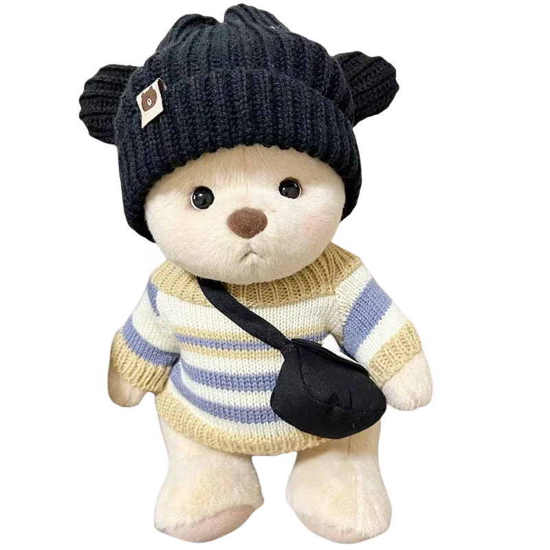 30cm Handmade Teddy Tale Bear Plush Toy Change Dress Baby Crawling Cloth Girl Hug Cuddly Plushie Doll for Girlfriend Gift