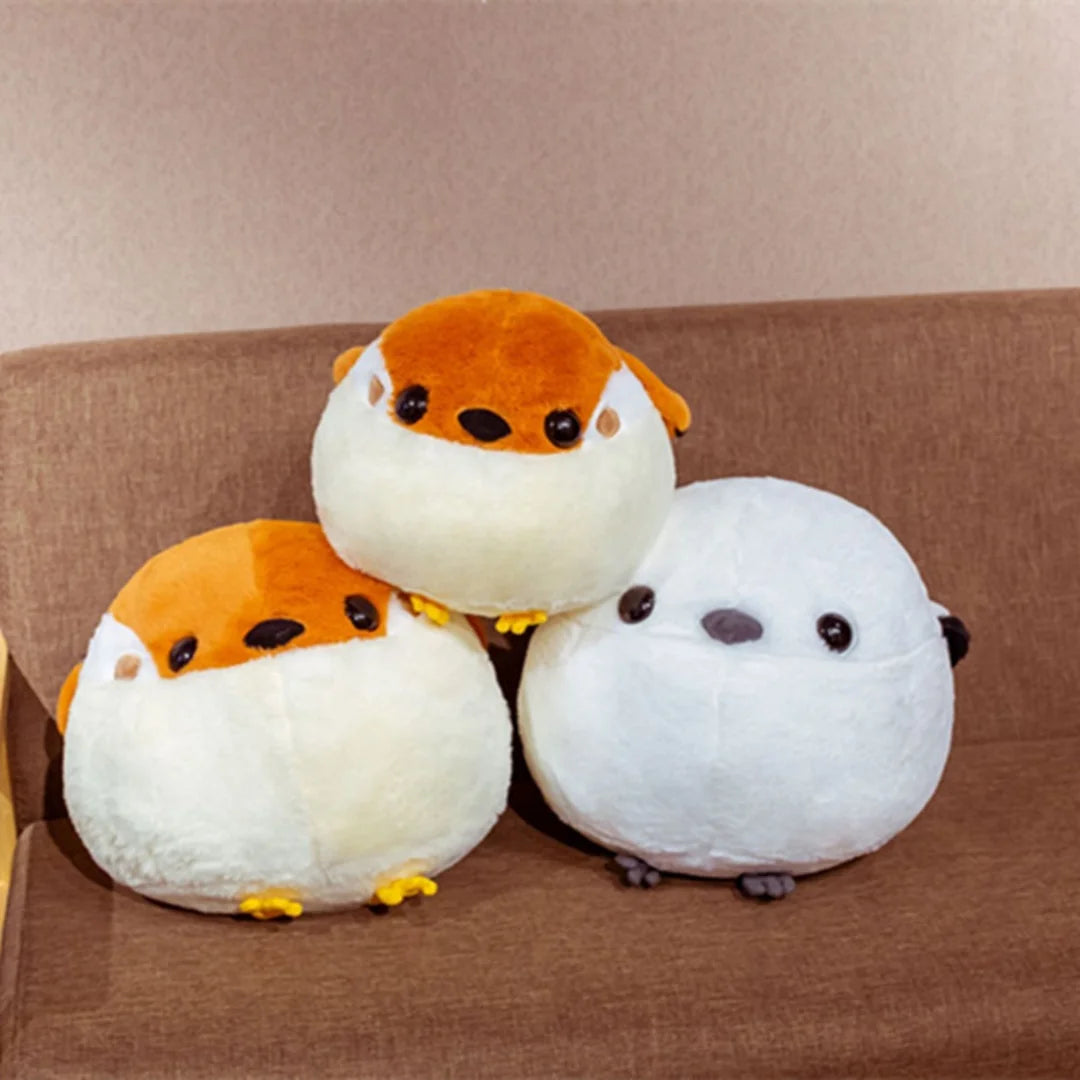 1pc 30cm/11.81in Hot Selling Round Doll Cute Little Sparrow Plush Toy Large Round Ball Pillow Sparrow Doll
