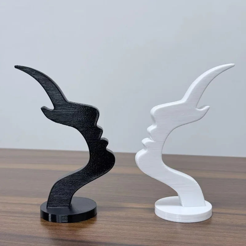 Minimalist Face Profile Eyeglasses Holder, Sculptural Glasses Stand in Black or White for Desk, Nightstand and Modern Home Decor