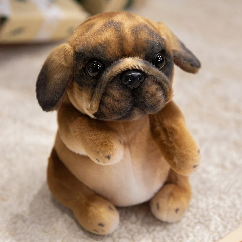 Hot Sale Realistic Sitting Poodle Pug Puppy Plush Toys Stuffed Doggy Cute Fluffy Plush Pet Room Decor Children Birthday Gift