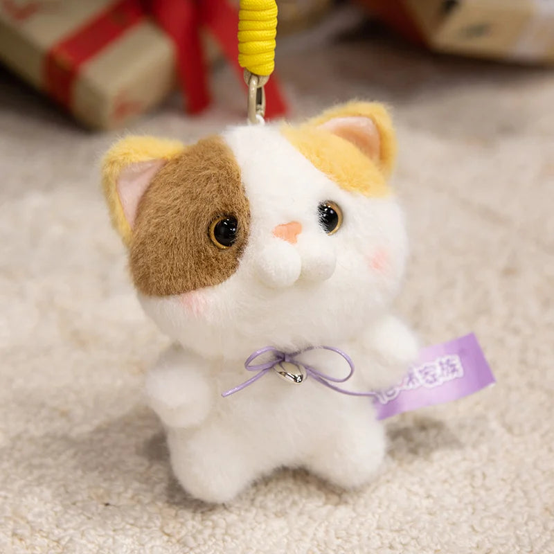 Cat Pendant Super Cute Siamese Calico Cat Keychain Pendant 5 Styles Cat plush Toy Backpack Decor Kids Toy Birthday Gift