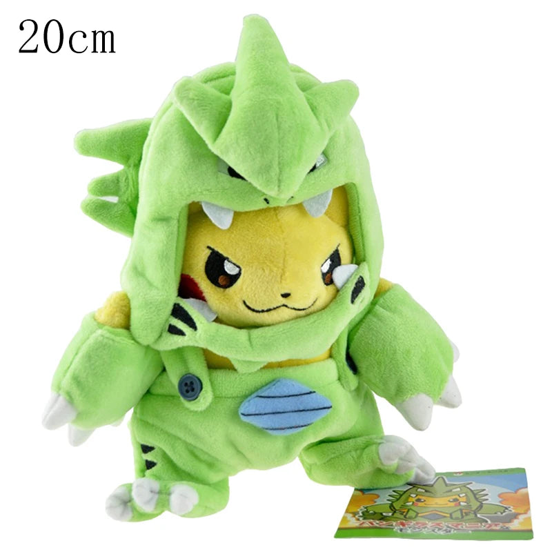 Cosplay Pikachu Pokemon Plush Eevee Charizard Snorlax Garchomp Tyranitar Hydreigon Ampharos Stuffed Doll Toy For Kid Miniso Gift