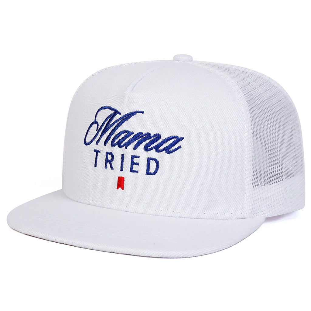Mama Tried Embroidered Trucker Hat | Vintage Snapback Baseball Cap for Women