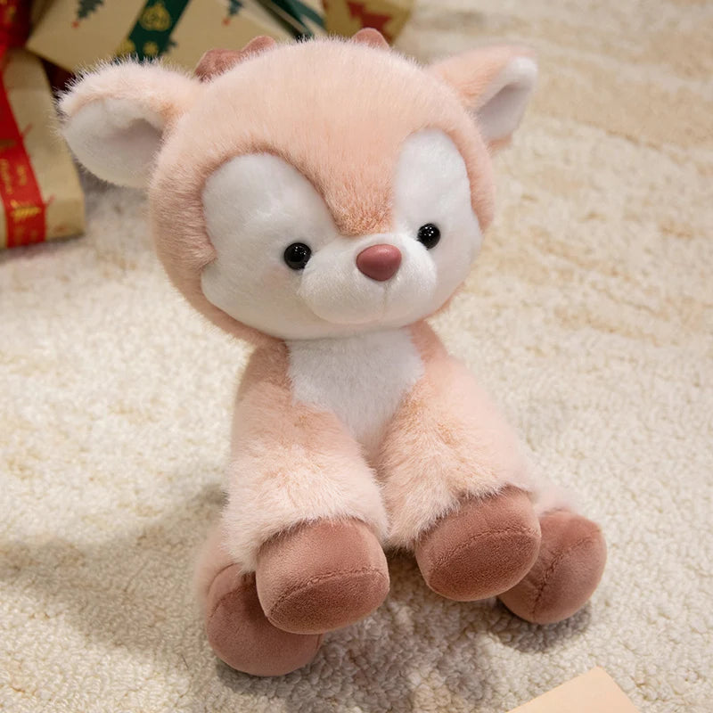 16/30cm Adorable Well-behaved Lie Prone Deer Plush Toys Lovely ‌Fallow Deer Stuffed Soft Desktop Pets Girls Boys Birthday Gifts