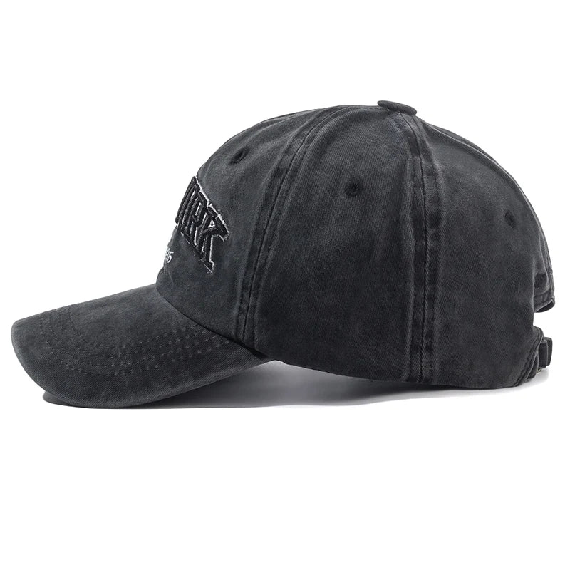 Vintage Washed Cotton Dad Hat – Unisex Distressed "New York" Embroidered Baseball Cap
