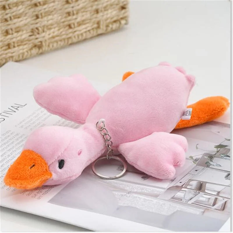 15cm Big Goose Plush Toy Cute Pendant  Stuffed Animal Bag Doll Keychain For Girls Christmas Gift Wedding Party Decor 3 Color