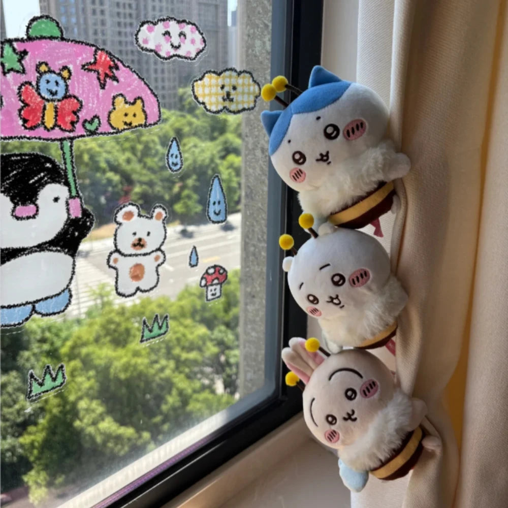 Chiikawa Sakura Season Bee Plush Doll - Cute Stuffed Animal in White/Deep Blue/Orange, Soft Huggable Companion for Kids & Fans