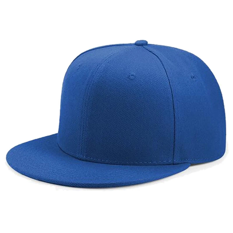 Classic Solid Color Flat Brim Snapback Hat – Adjustable Hip-Hop Baseball Cap for Men & Women