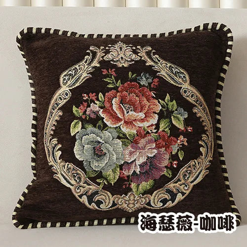 Folk-Custom Flowers Cushion Cover 45x45cm Embroidery Jacquard Decorations for Home Edging Pillow Cases Decora Cushions for Bed