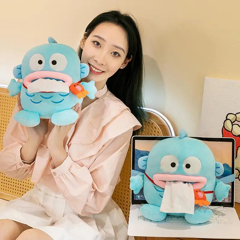 Sanrio Cute Hangyodon Pendant Tissue Cover Funny Hangyodon Small Tissue Cover Bag Pendant Gifts Girl