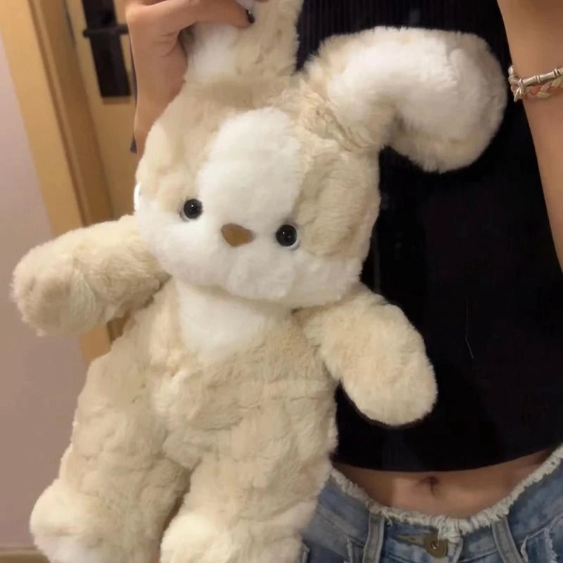 35cm Funny Bunny Bib Toys Cartoon Decor Super Soft Creative Rabbit Doll Animal Comfy Girls Boys Birthday Gift Home Decor