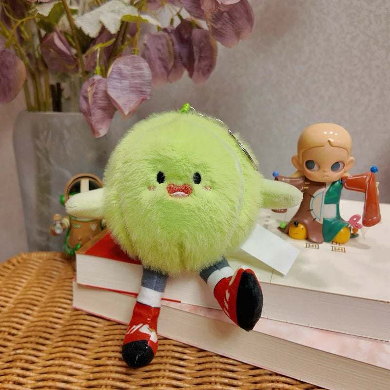 Cute Basketball Football Tennis Baseball Billiards Plush Toy Ball Keyring Soft Stuffed Ball Pillow Player Souvenir Birthday Gift