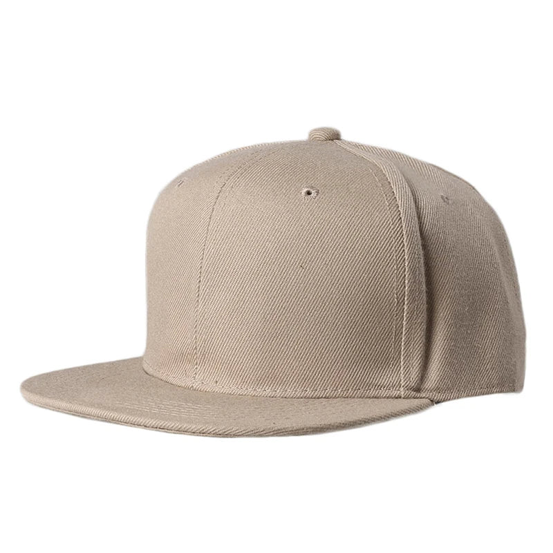 Classic Solid Color Flat Brim Snapback Hat – Adjustable Hip-Hop Baseball Cap for Men & Women