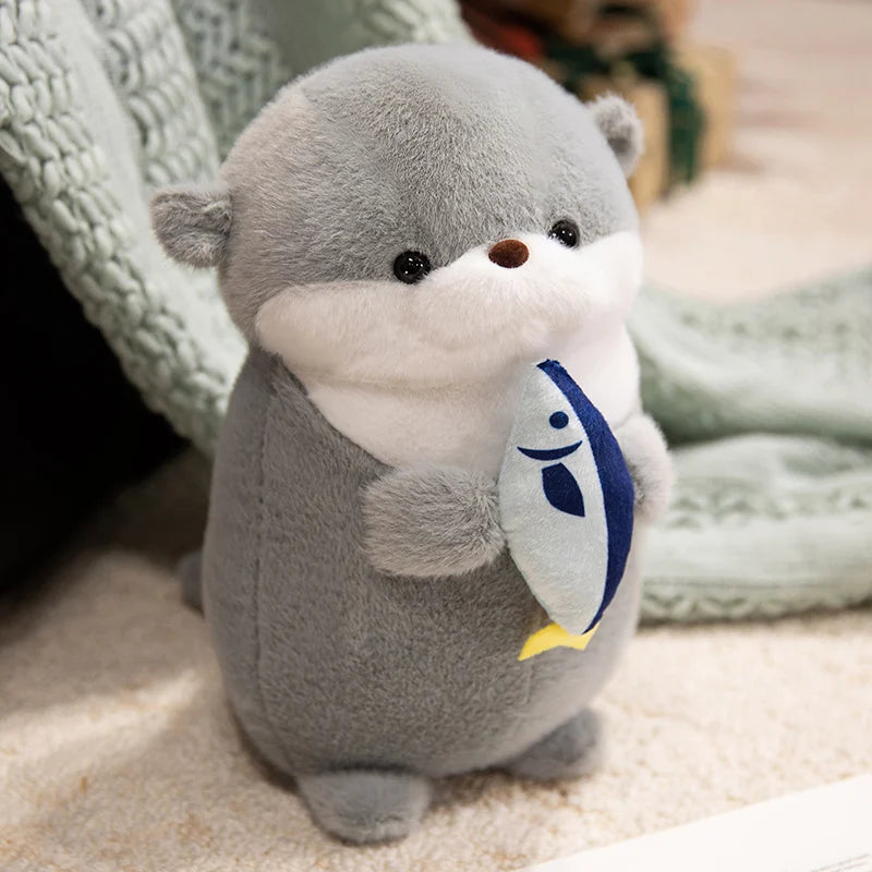 1pc New Otter Hug Fish Plush Toys Stuffed Wild Animal Cartoon Dolls Soft Sloth Throw Pillow Christmas Birthday Gift for Kids