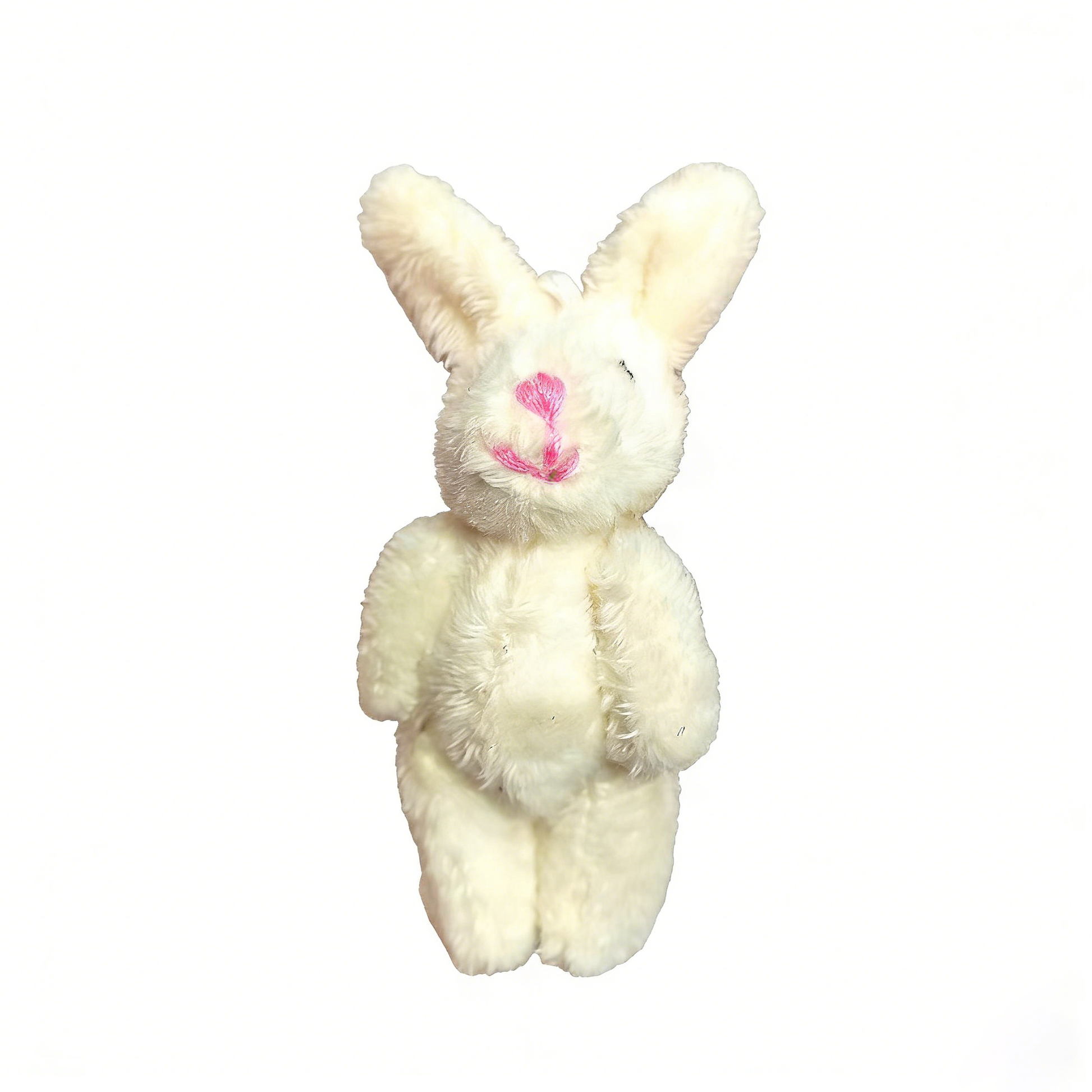 Mini Jointed Bunny Plush Toy - Poseable Stuffed Rabbit Doll (Assorted Colors) | Small Fluffy Bunny Ornament, Backpack Charm, Gift for Kids & Collectors