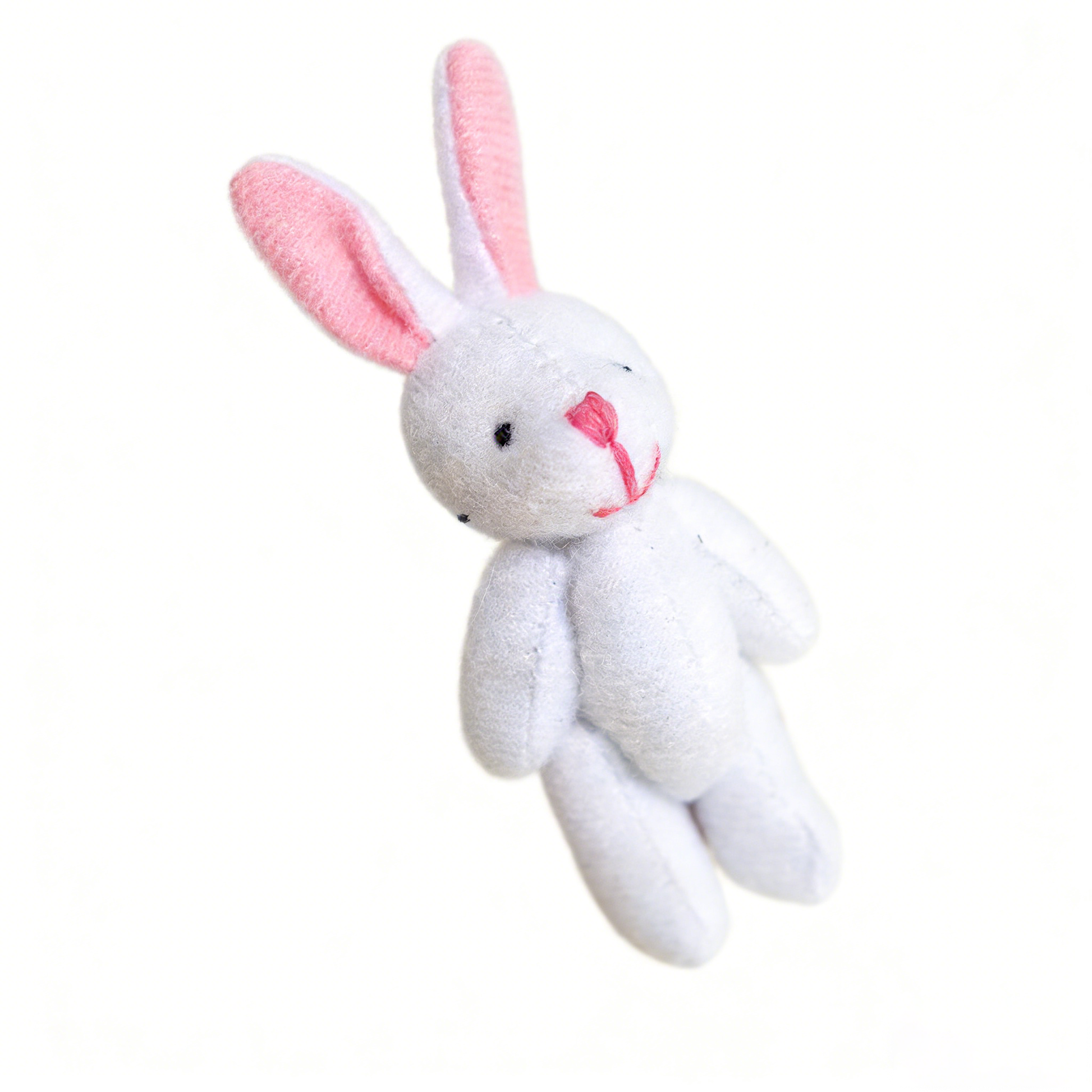 Mini Jointed Bunny Plush Toy - Poseable Stuffed Rabbit Doll (Assorted Colors) | Small Fluffy Bunny Ornament, Backpack Charm, Gift for Kids & Collectors