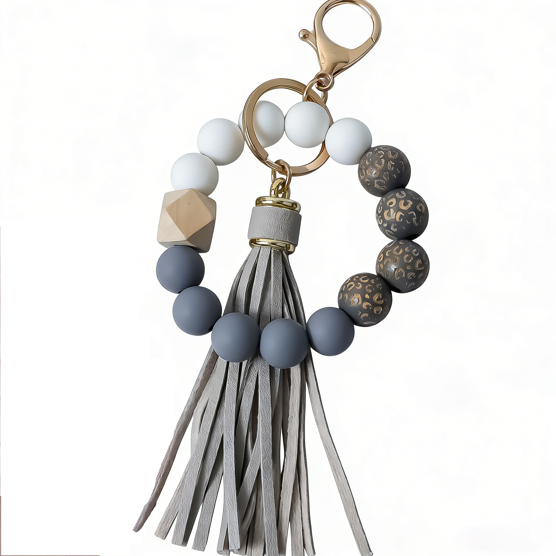 Beechwood Keychain、Positive Energy Charm、Memorial Bracelet Keychain、Silicone Bead Tassel Charm、Good Luck Keepsake