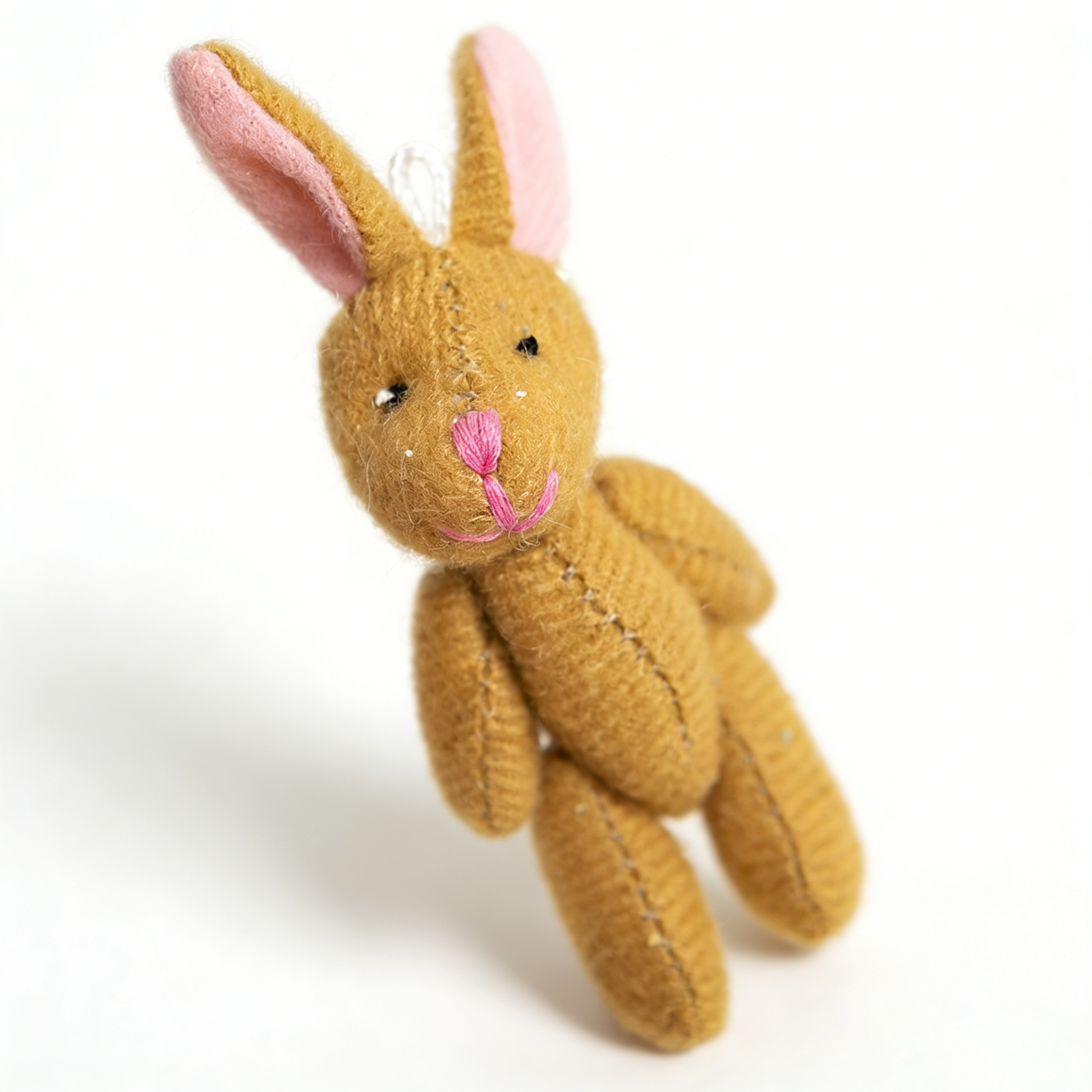 Mini Jointed Bunny Plush Toy - Poseable Stuffed Rabbit Doll (Assorted Colors) | Small Fluffy Bunny Ornament, Backpack Charm, Gift for Kids & Collectors