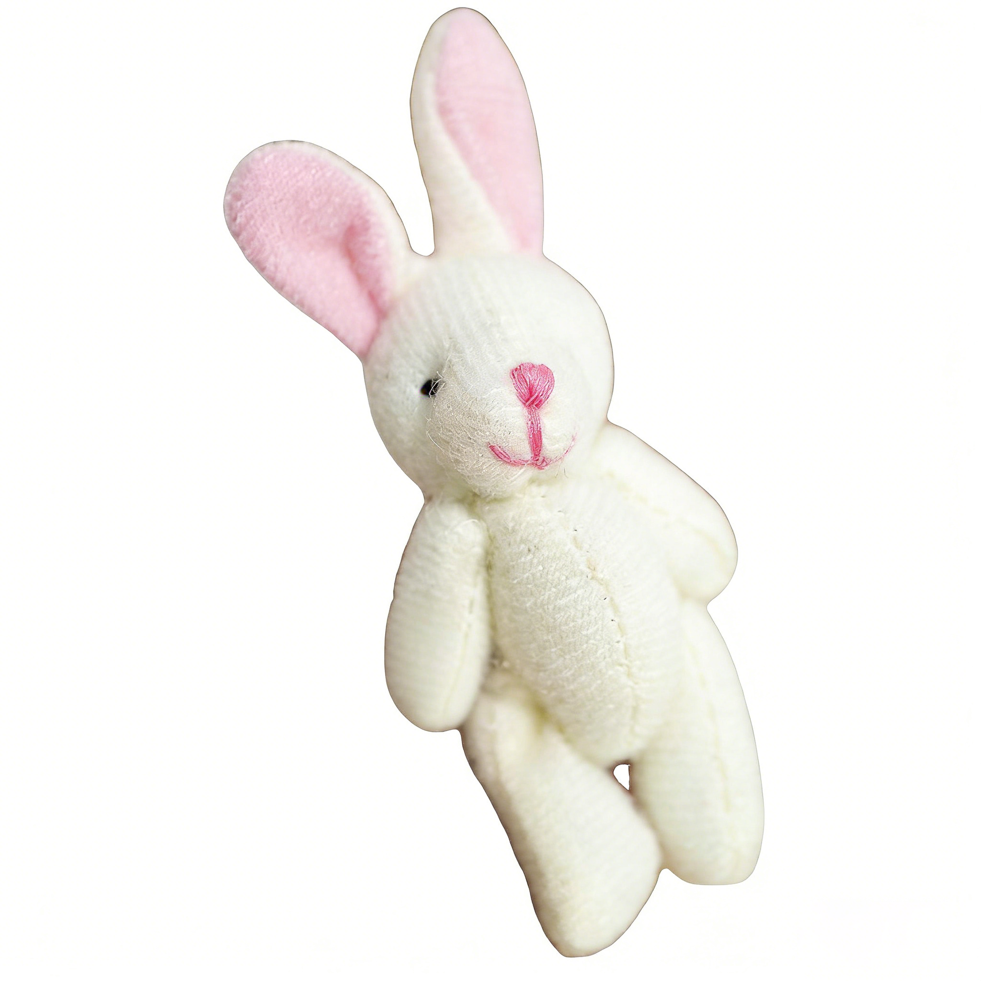 Mini Jointed Bunny Plush Toy - Poseable Stuffed Rabbit Doll (Assorted Colors) | Small Fluffy Bunny Ornament, Backpack Charm, Gift for Kids & Collectors