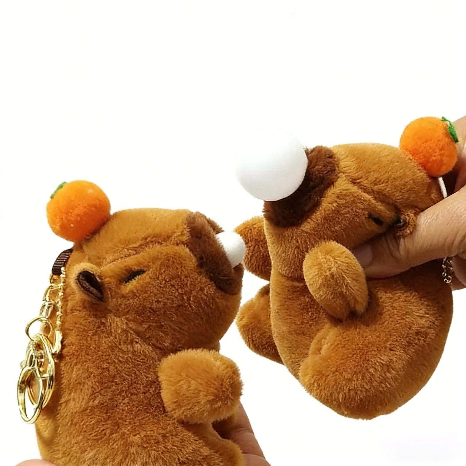 Cute 10" Kawaii Capybara Plush Toy - Orange Fruit Decor Stuffed Animal, Soft Huggable Capybara Doll for Kids/Adults, Cute Birthday Gift/Desk Decor