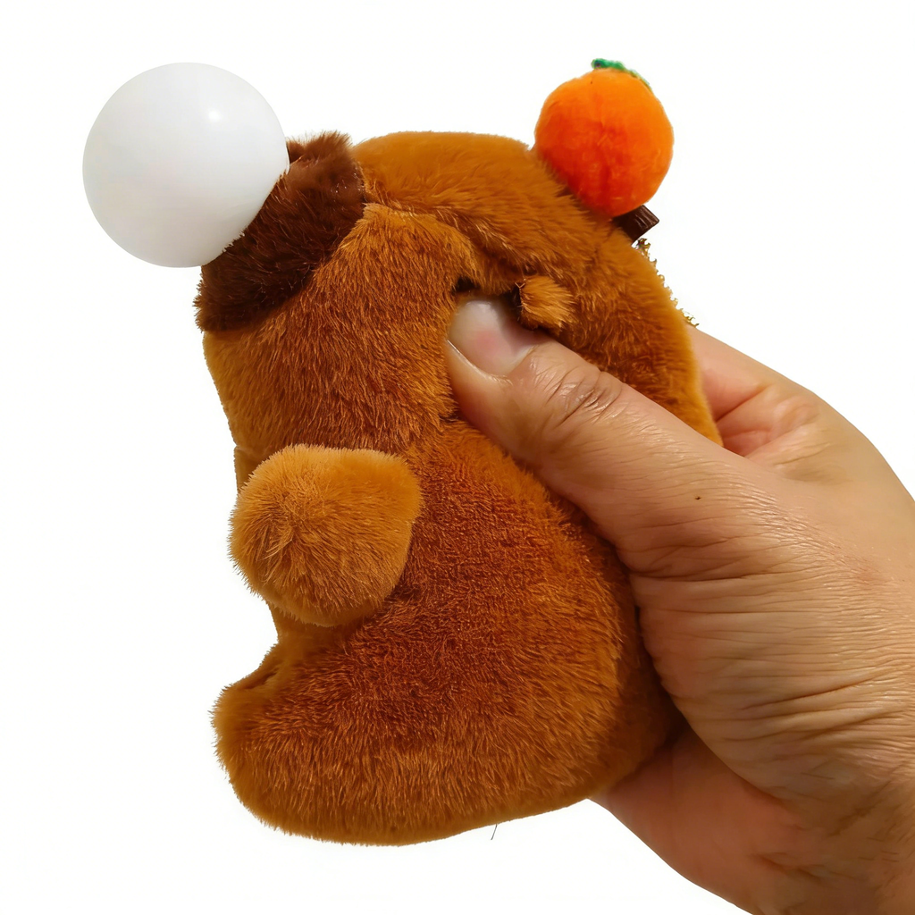 Cute 10" Kawaii Capybara Plush Toy - Orange Fruit Decor Stuffed Animal, Soft Huggable Capybara Doll for Kids/Adults, Cute Birthday Gift/Desk Decor