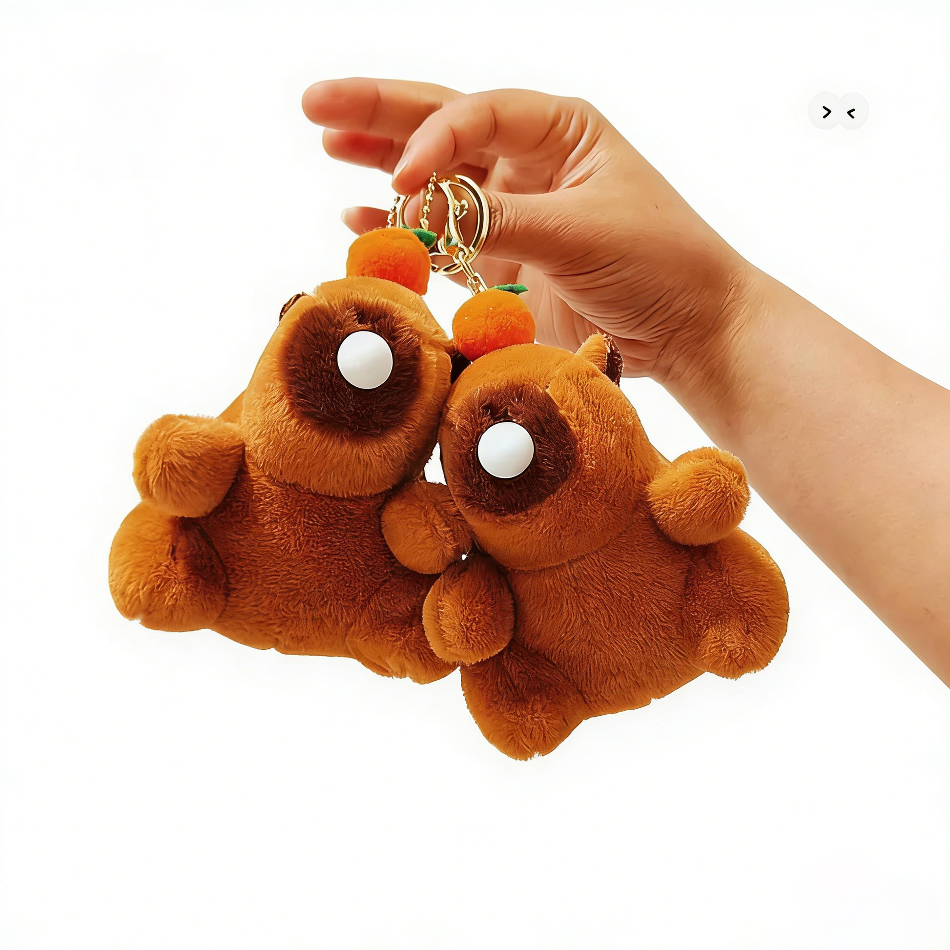 Cute 10" Kawaii Capybara Plush Toy - Orange Fruit Decor Stuffed Animal, Soft Huggable Capybara Doll for Kids/Adults, Cute Birthday Gift/Desk Decor